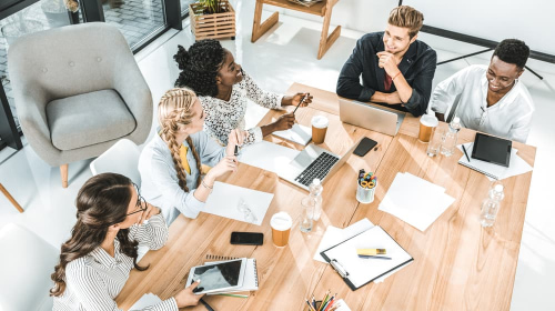 Nonprofit team developing a digital transformation strategy